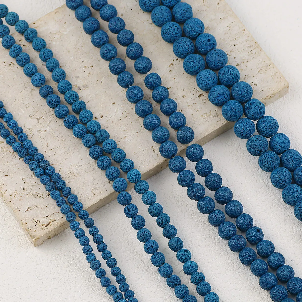 Peacock Blue Volcanic Lava Beads Natural Stone Round Spacer Beads For Diy Jewelry Making Bracelet Necklace Earring 4/6/8/10/12MM