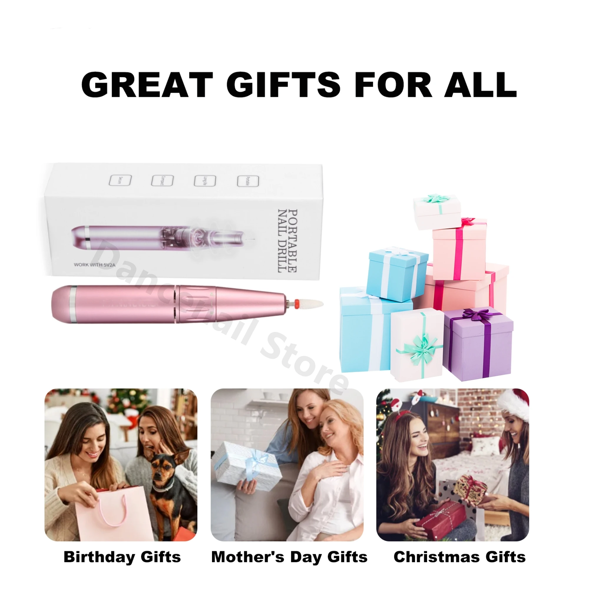 Macchina elettrica portatile per trapano per unghie USB per unghie acriliche Lucidatura professionale per salone domestico Manicure Rimuovi tampone Dremel