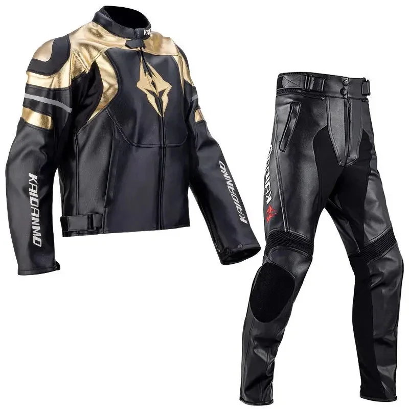 KAIDANMO Motorcyclist Jacket Locomotive Suit Hump Racing Leather Jacket Drop-proof Waterproof Windproof Men Women Four-season