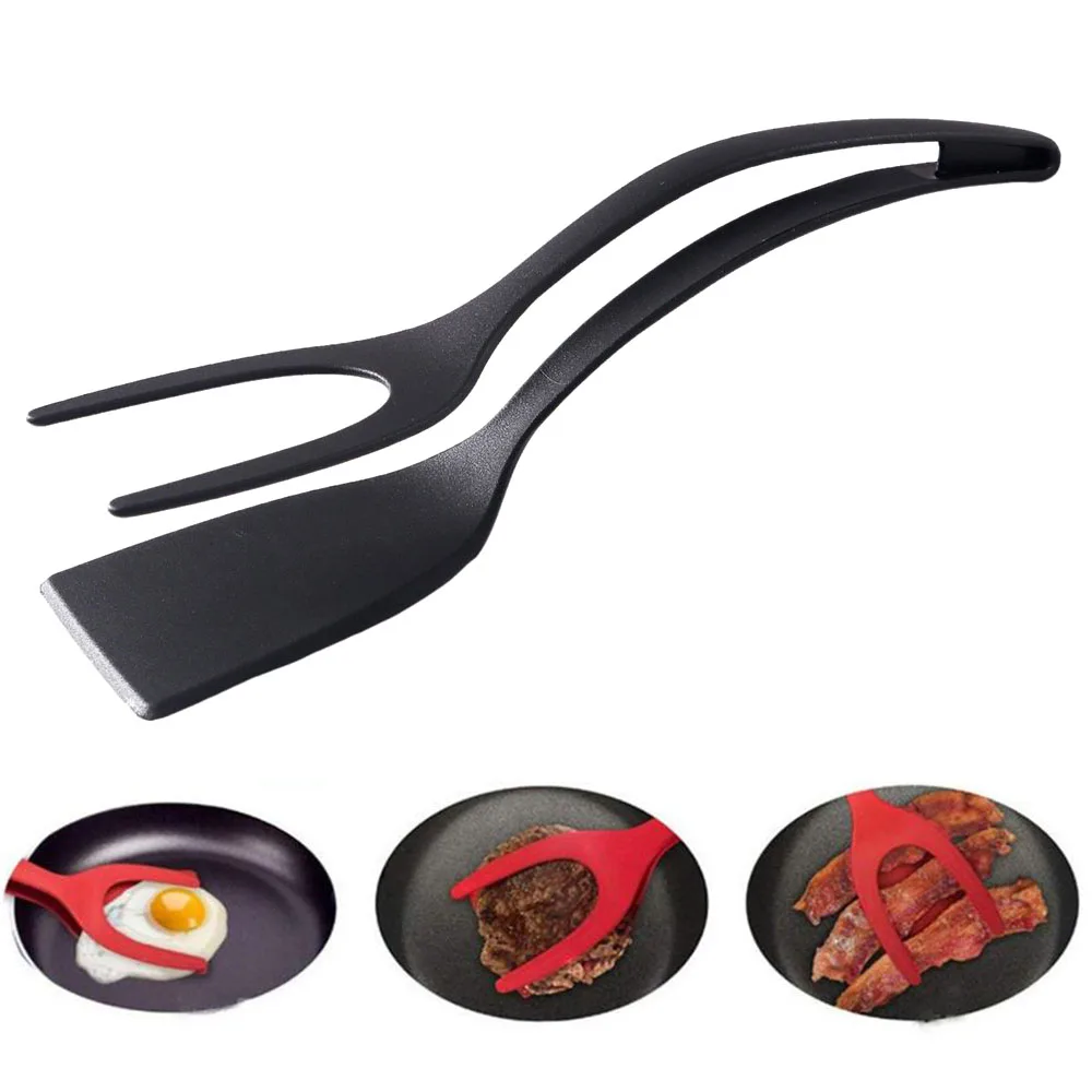 

Multifunction 2 In 1 Spatula Tongs for Kitchen Egg Steak Toast Ham Fried Tongs Non Stick Tongs Novel Kitchen Accessories