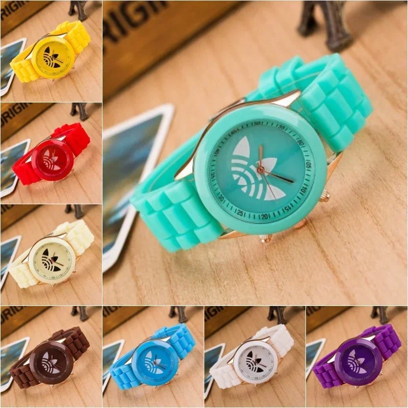 Relógio de quartzo de silicone feminino e masculino, Folha, Grama Design, Casual Dress Wristwatches, Marca Esportiva, Moda