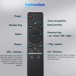 삼성 스마트 TV BN59-1266A용 교체 리모컨 모든 삼성 음성 기능 TV용 범용 음성 리모컨
