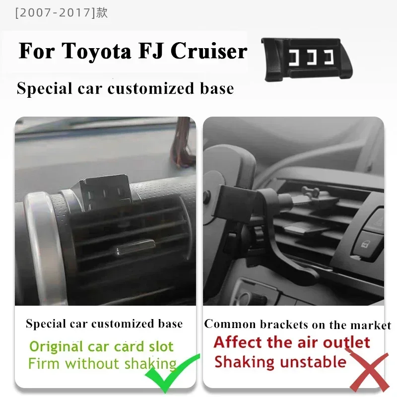 2007-2017 For Toyota FJ Cruiser Mobile Phone Holder Wireless Charger Car Mount Navigation Bracket GPS Support 360 Rotating