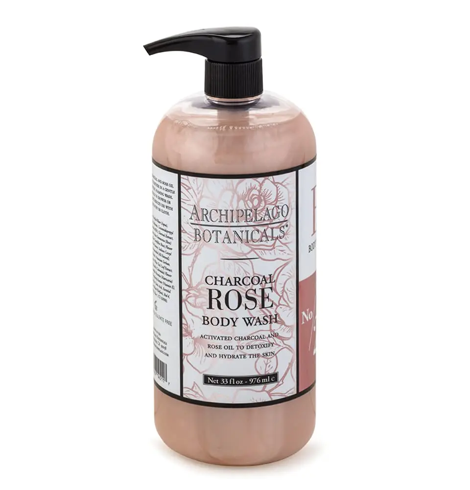 Gel de Ducha Charcoal Rose, Limpiador Diario Hidratante para una Piel Suave, Sin Parabenos, 33 oz