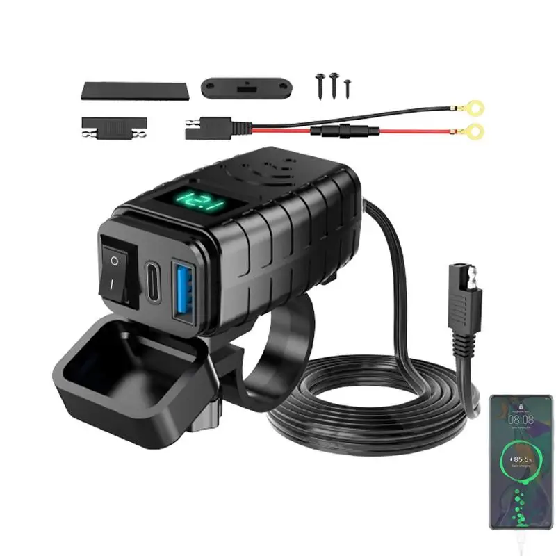 

Motorcycle Charger PD & Quick Charger 3.0 QC3.0 Fast Charging USB Port PD 3.0 QC 3.0 Phone Charger For Motorcycles Marines UTV