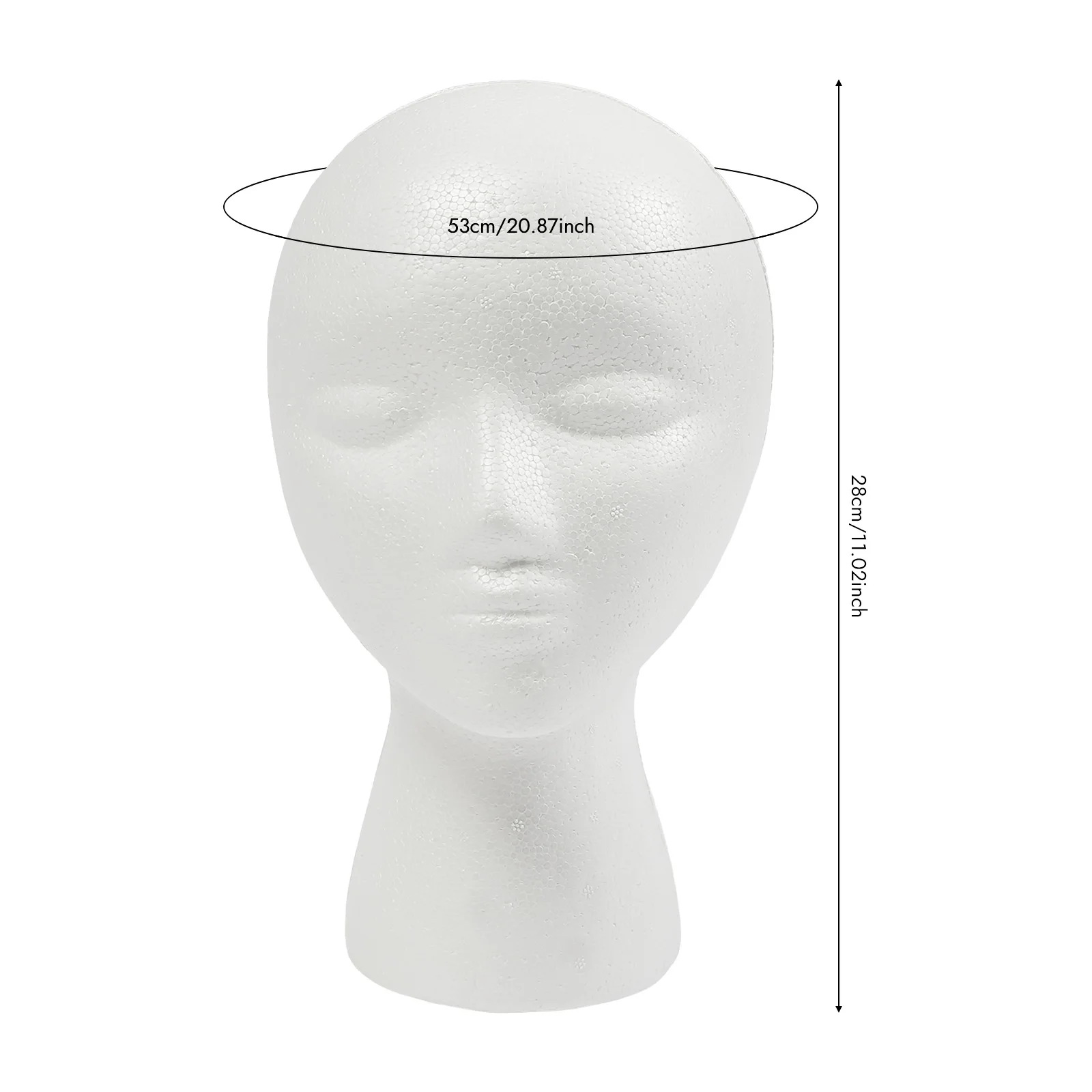 12 Pack EPS Foam Mannequin Head 53cm Circumference Wig Display Head Flat Bottom with Mount Hole for Hair Styling Practice Hat Headband view 2