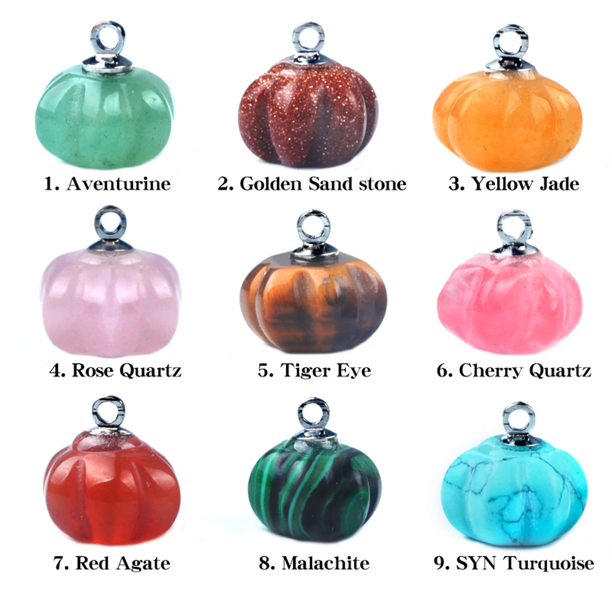 ジュエリー作り用の天然石ペンダント,ミニカボチャームペンダント,DIYブレスレット,ローズ,クォーツ,グリーン,ロットあたり5個