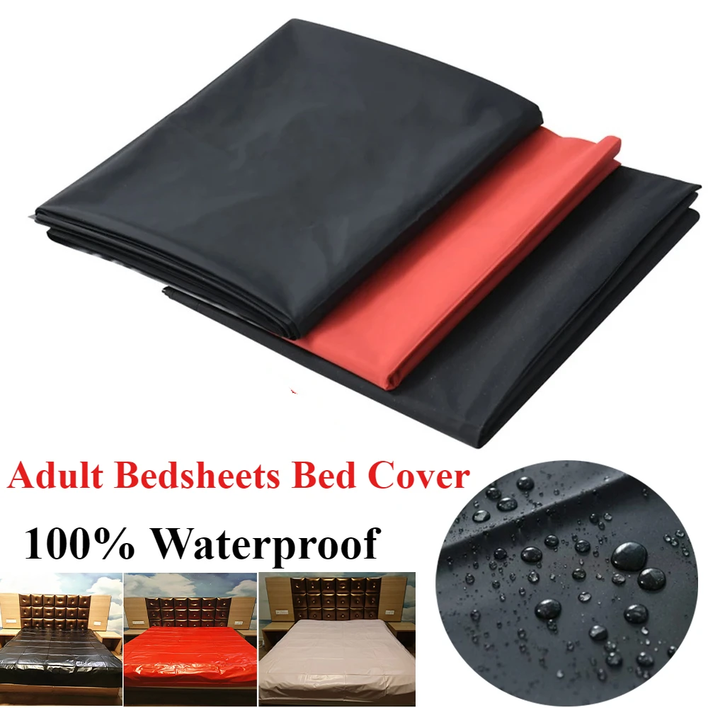 Waterproof NewCouple Game Waterproof Bed Sexy Sheet  PU Bed Sheet Oil Resistant SPA Mattress Black PVC Thick Bed Plastic Leather