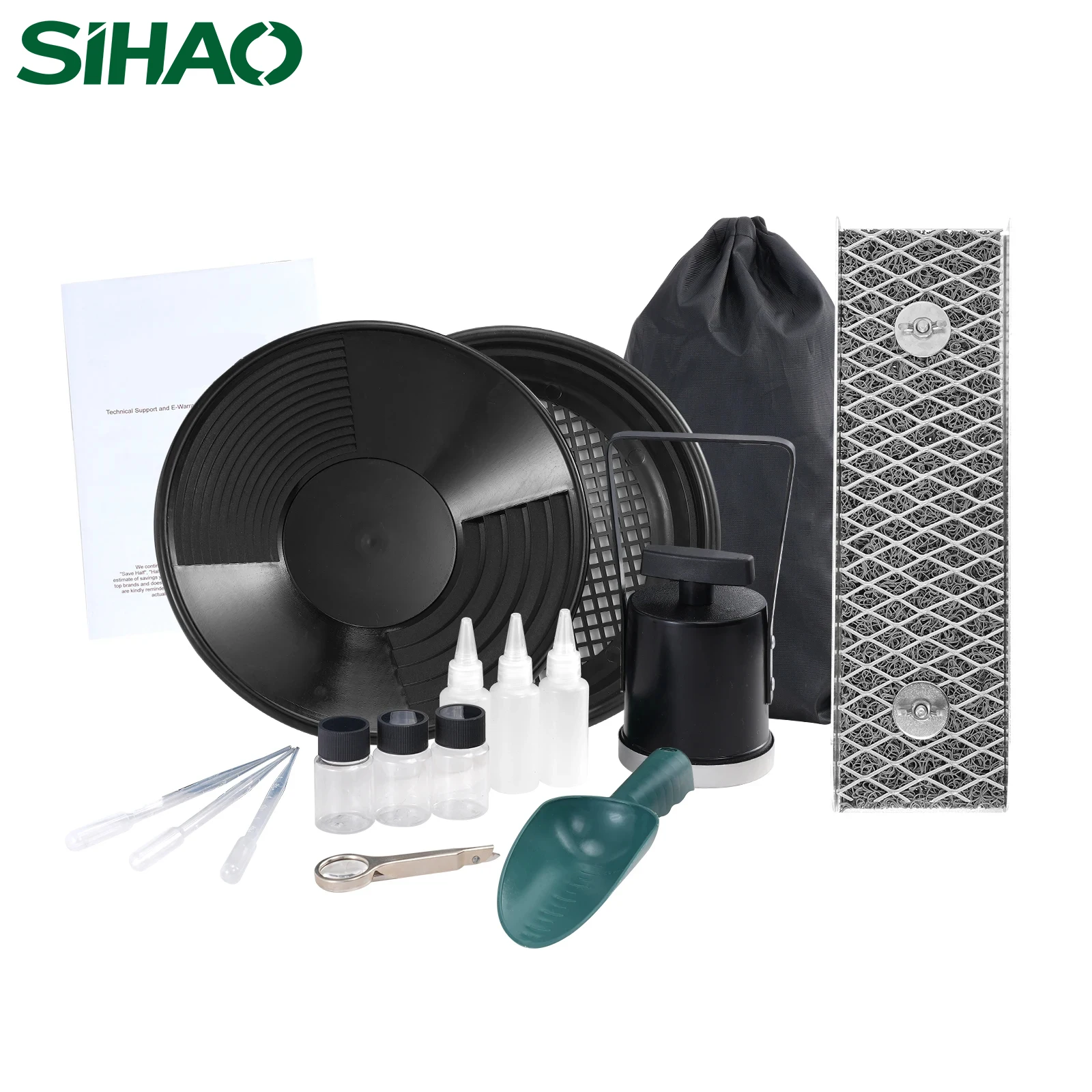 مجموعة أدوات تنظيف الذهب من الألومنيوم مقاس 12 بوصة/50 بوصة من SIHAO مع صندوق أدوات التنقيب الذهبية الكل في واحد للمبتدئين والخبراء