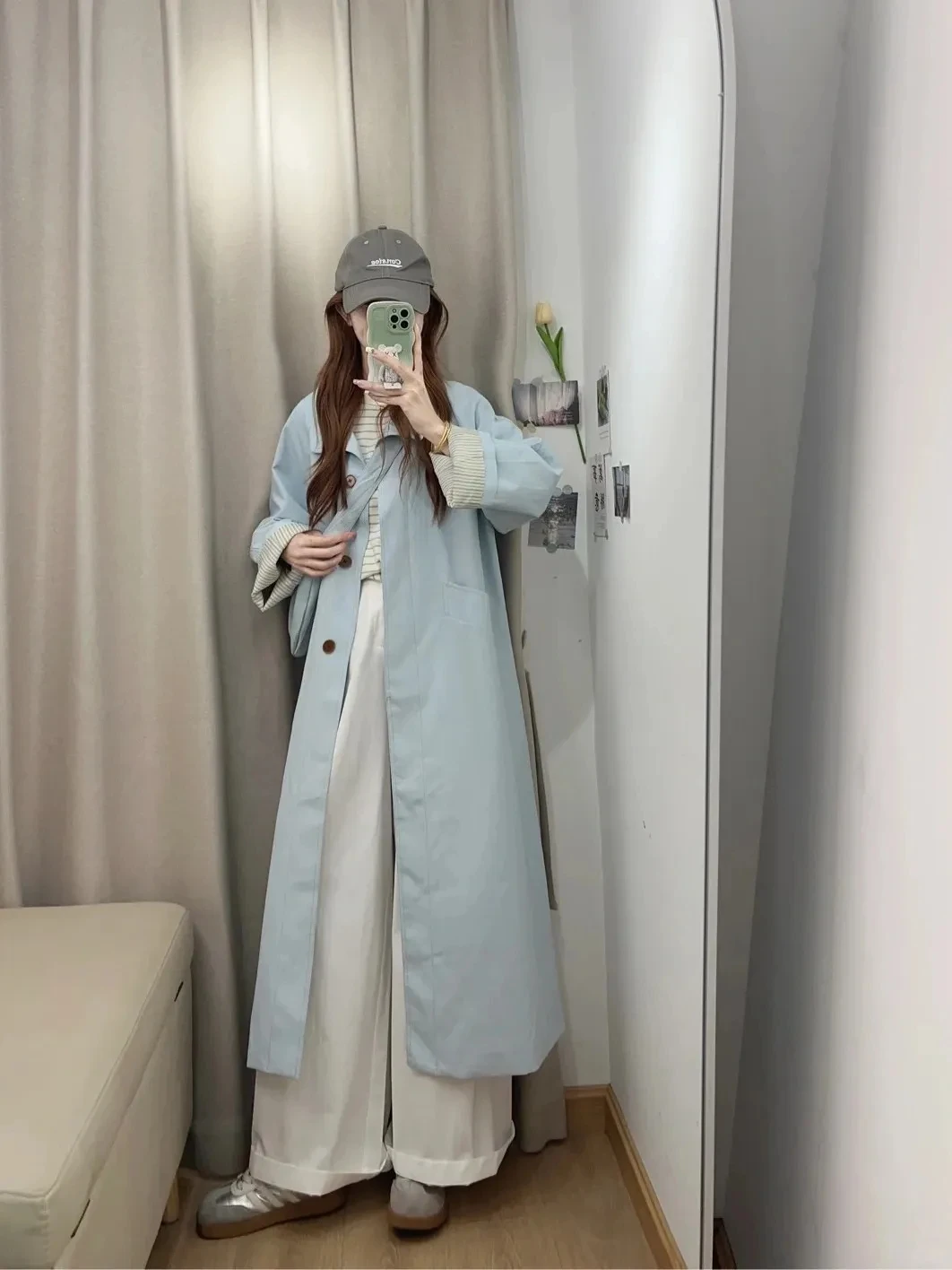 

2025 усовершенствованная весенне-осенняя новая стильная маленькая корейская куртка среднего и длинного воротника-стойки, весенне-осенняя ветровка, топ