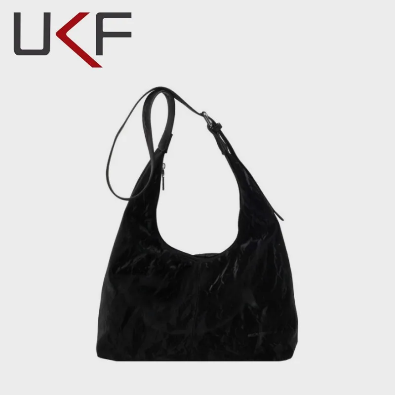 UKF Retro Handbag Soft PU Bag For Women 2024 New Summer/Autumn Popular Large Capacity Shoulder Bags For Women Bucket Bag Bolas