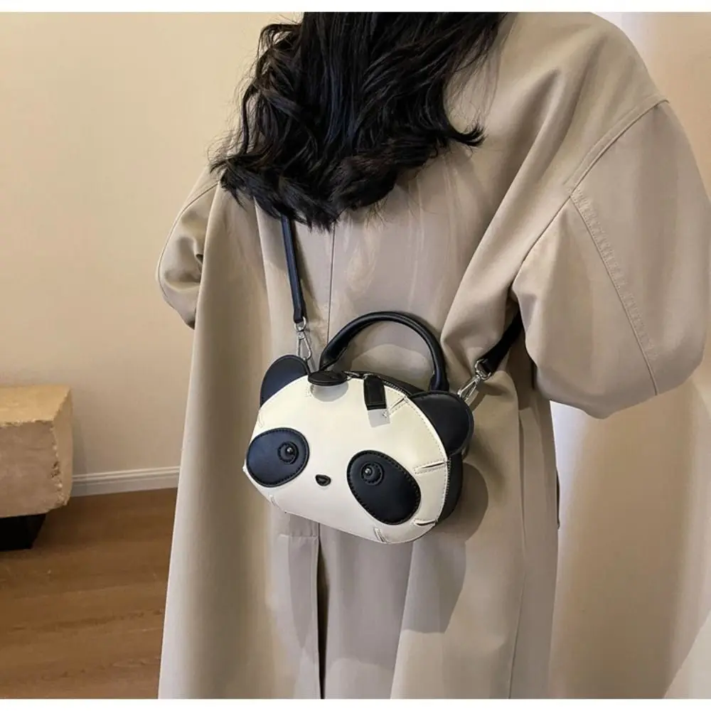 Tote Bag Fashion Panda Crossbody Bags Cute PU Leather Panda Shoulder Bag Small Shopping Bag Cartoon Handbag