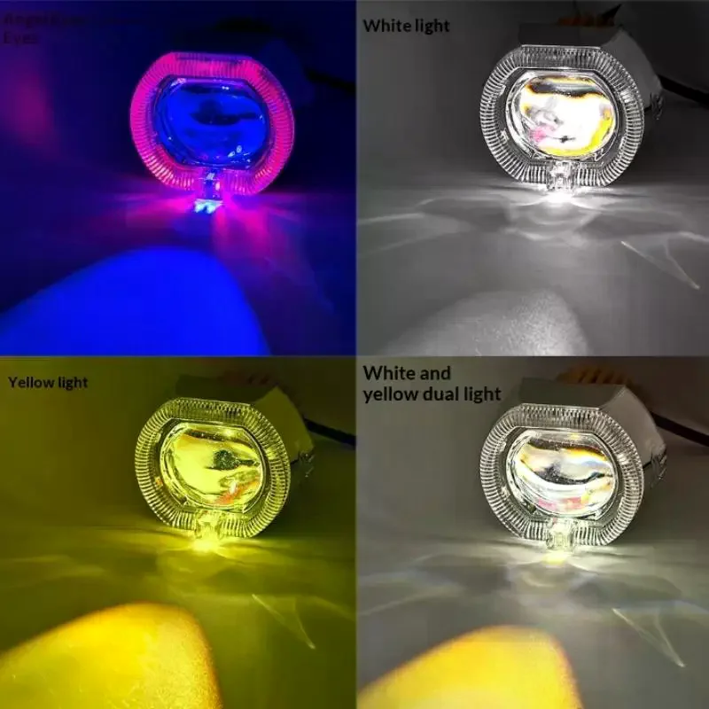 2.5 Inch Motorcycle LED Devil's Eye Spotlight Built-in Headlight Explosion-proof Lens for Off-road E-bike Riding