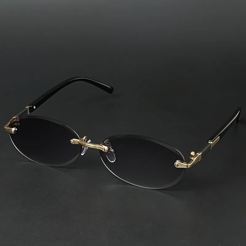 Rahmenlose, modische, ovale Brille mit kleinem Rahmen, geeignet für den täglichen Gebrauch von Männern und Frauen – Detail 3