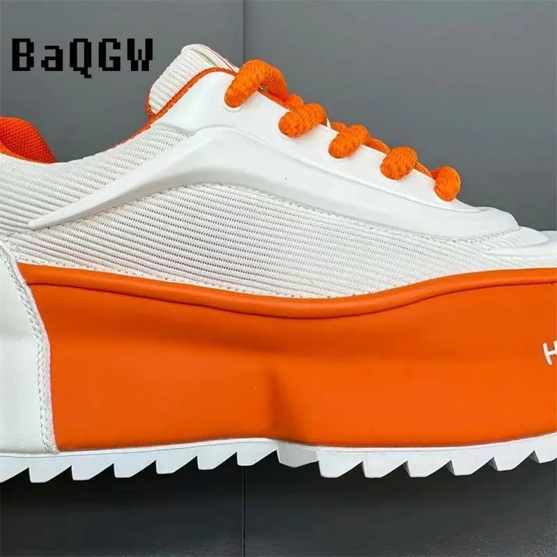 Casual Color Block Mesh Breathable Increased Internal Platform Designer Chunky Sneakers for Men Women Fashion Running Men Shoes