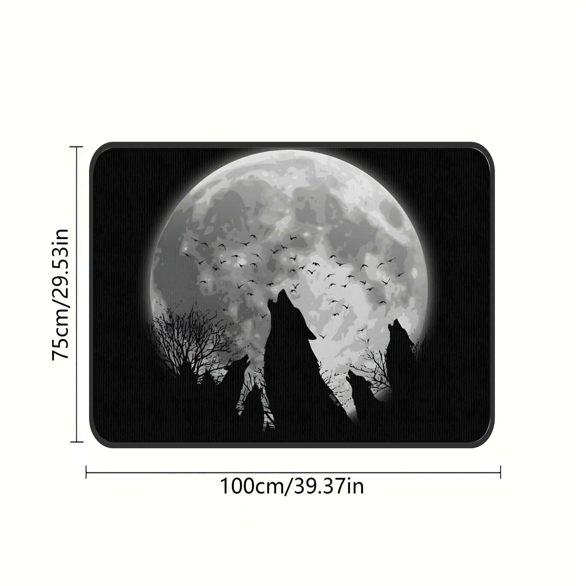 Single Piece Lone Wolf Shadow Trunk Mat - Dust Resistant & Long-Lasting Cargo Liner | Universal Trunk Shield