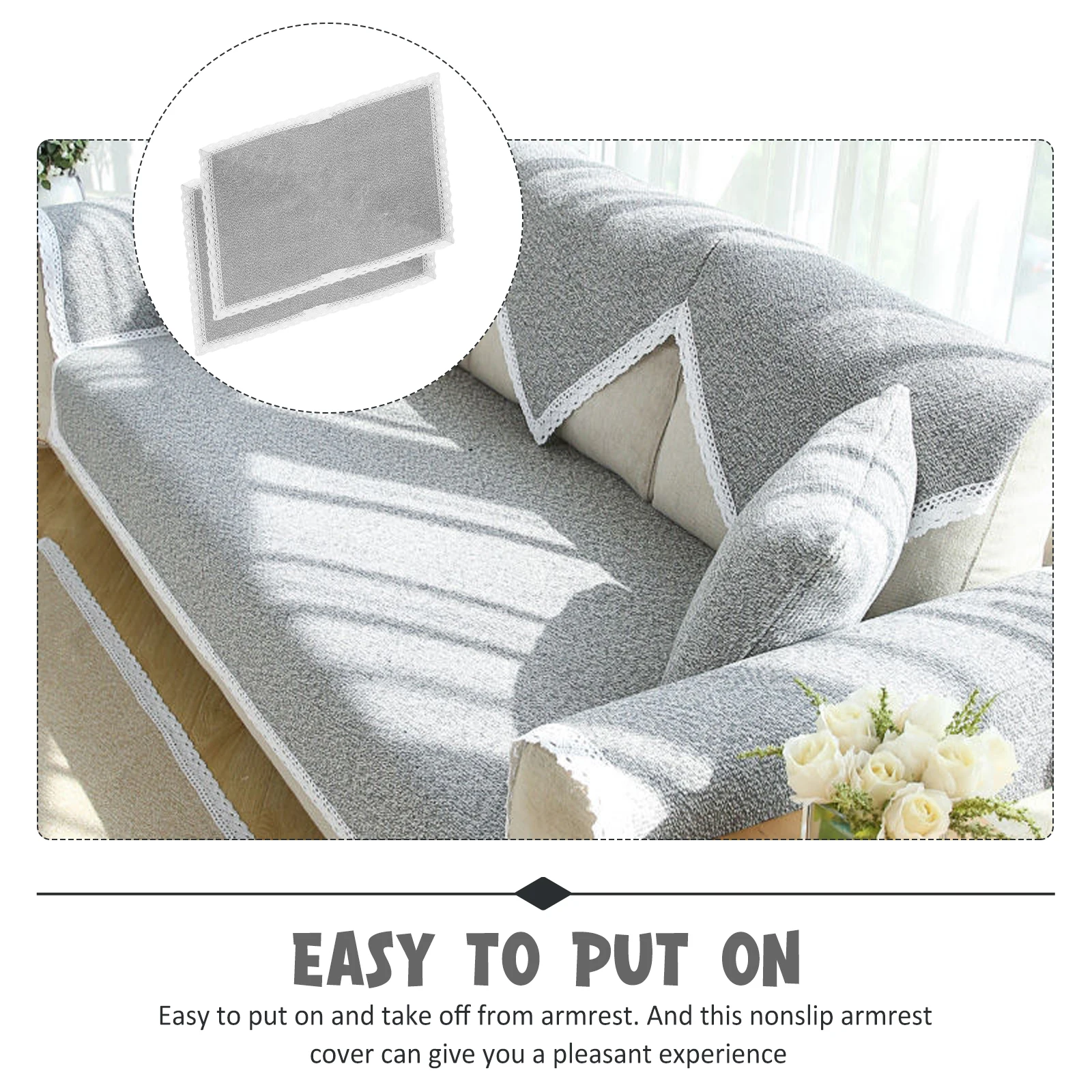 

2pcs Cover Thicken Linen Slipcovers Non-Slip Protector For Couch Armchair Home Pet Resistant Comfortable Arm Covers Sofa