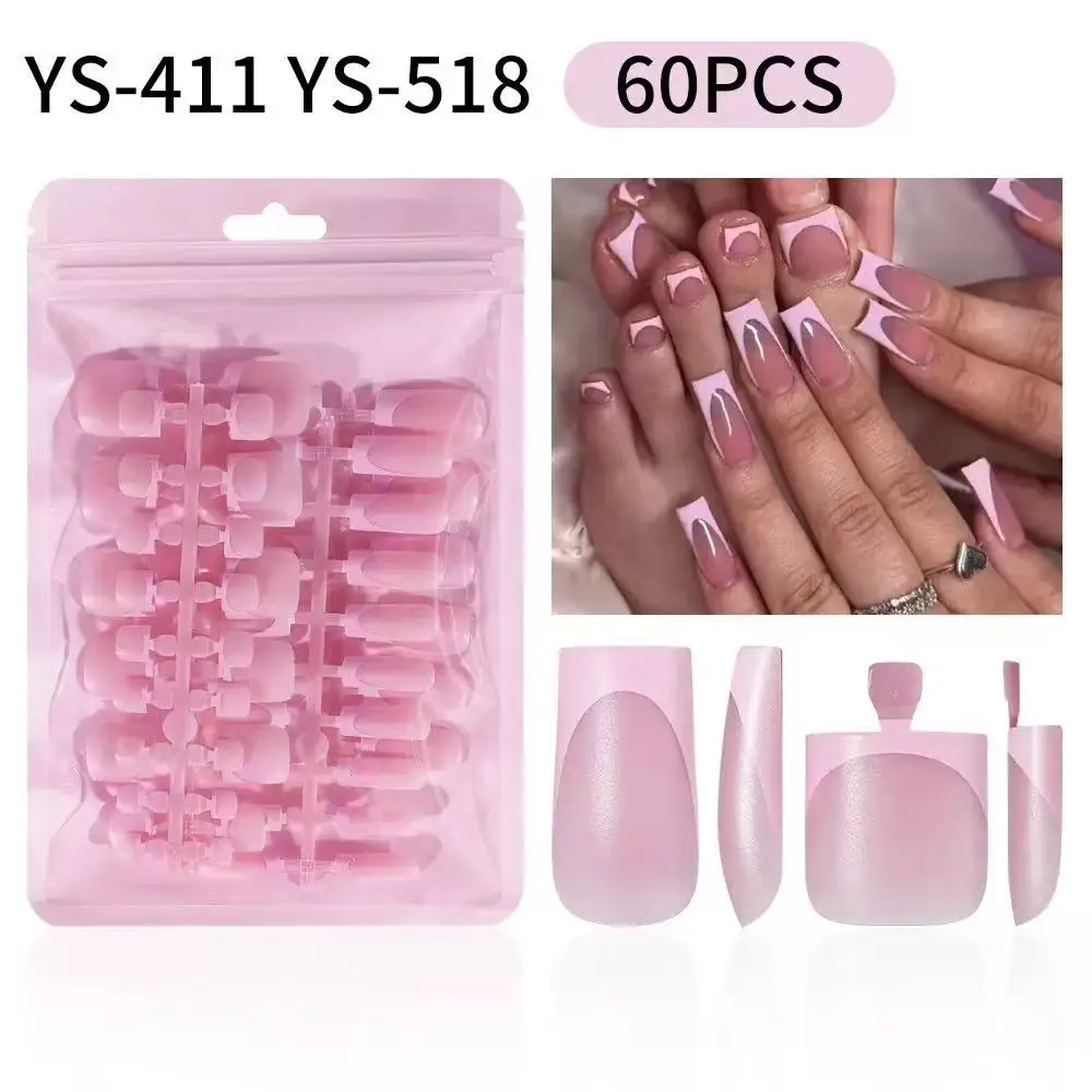 Square French Press On Nails 60Pcs Reusable Fake Nail Tips Invisible Removable Pre-made False Nails For Fingers Toenails Daily M view 5