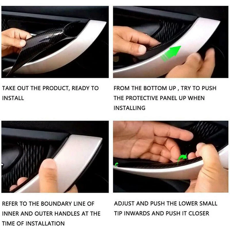 For BMW 3/4 Series F30 F35 320i 320Li 328i 328Li 335i 335Li 2012-2017 2018 Pair Matte Black Interior Door Handle Trim Cover