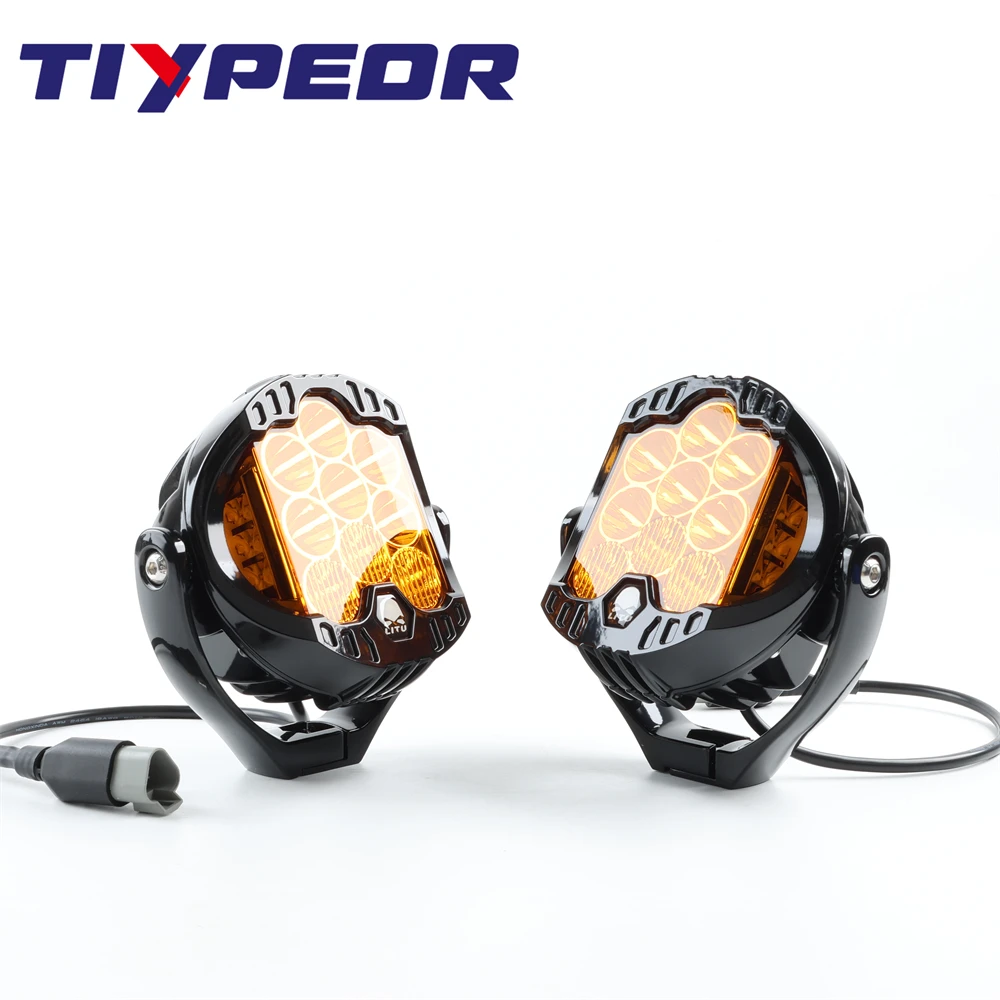 TIYPEOR 108W 5.5Inch Round Laser Lamp Motorcycle Car LED Work Driving Headlight For Offroad Truck Boat Tractor Upgrade Spotlight