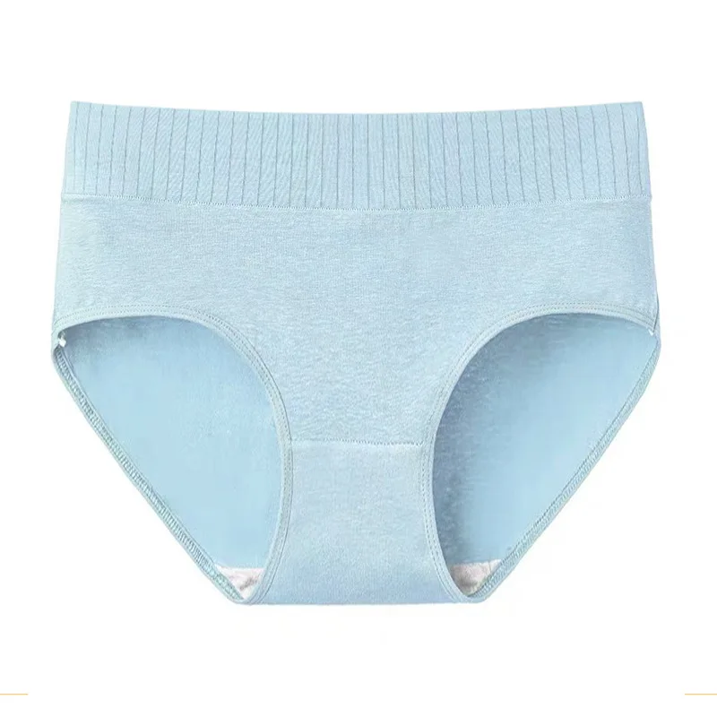 New Solid Color Oversized Pure Cotton Underwear For Women Comfortable And High Elastic Mid Rise Women's Triangle Underwear