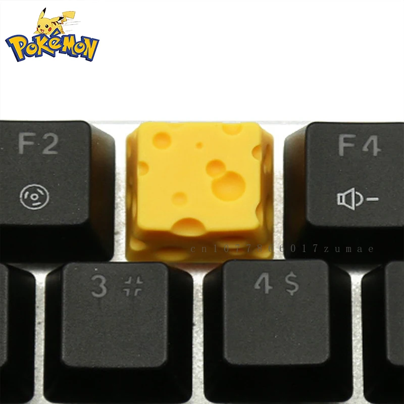 Pokemon Keycap Anime Character Cheese Resin Keycaps for Cross Shaft Mechanical Keyboard Handmade Customized Personalized Gifts