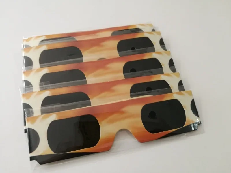 5PCS Premium Eclipse Eyeglasses AAS Approved Solar Glasses CE and ISO Certified HD Filter Film Crisp Image Goggles Paper Eyewear