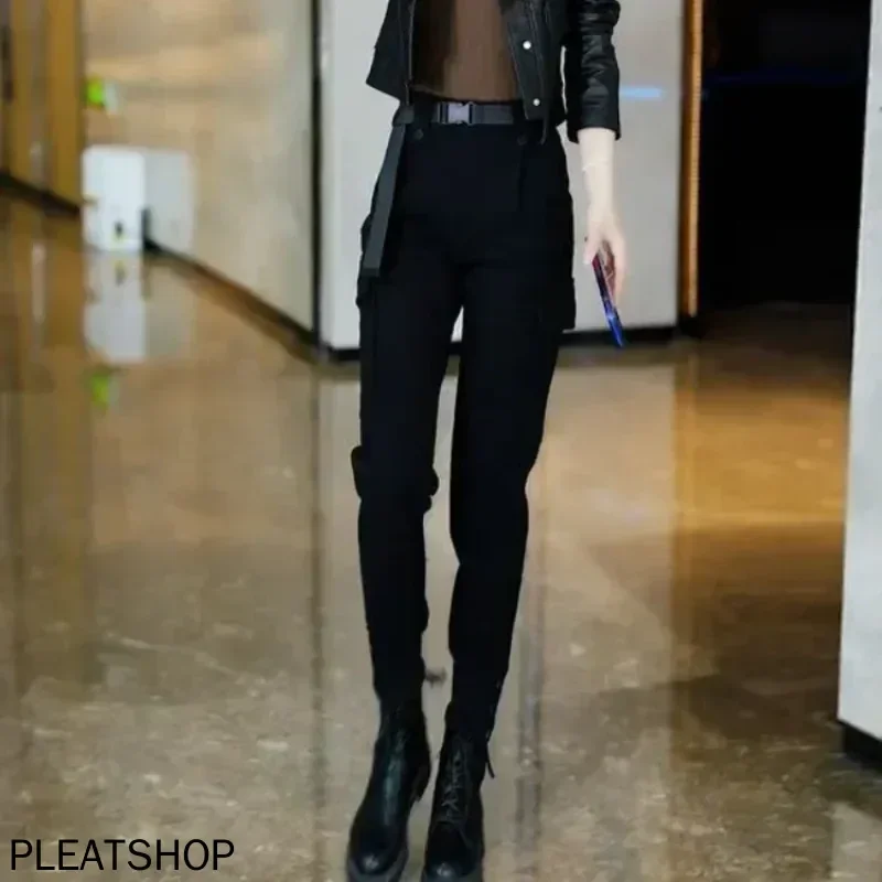 طويل قلم رصاص الحريم السراويل النسائية الكورية موضة Y2k الشارع الشهير حجم واحد G الكلاسيكية الجمالية عادية عالية الجودة السراويل النسائية