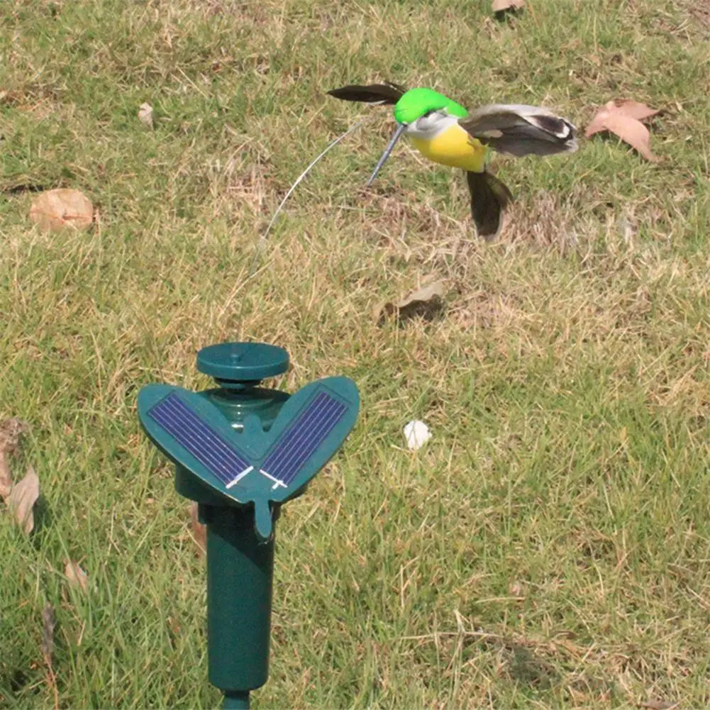 1pc Garden Decoration Solar Powered Dancing Fluttering Flying Humming Bird Garden Yard Outdoor Home Decoration Farmland