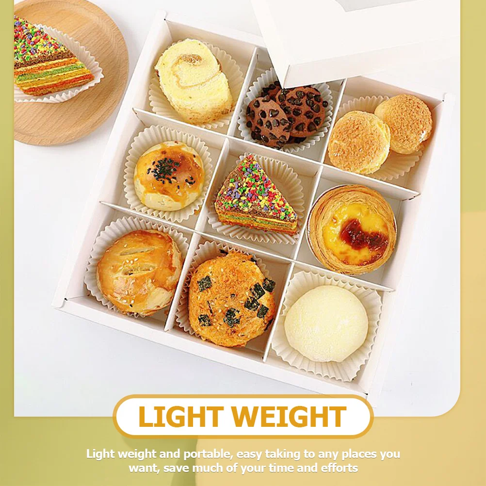 5 قطعة صناديق الكعك ورقة صناديق المخابز 9 تجويف نافذة تصميم حفلة كاندي صندوق الزفاف الحلوى التعبئة والتغليف كعكة صندوق كاندي