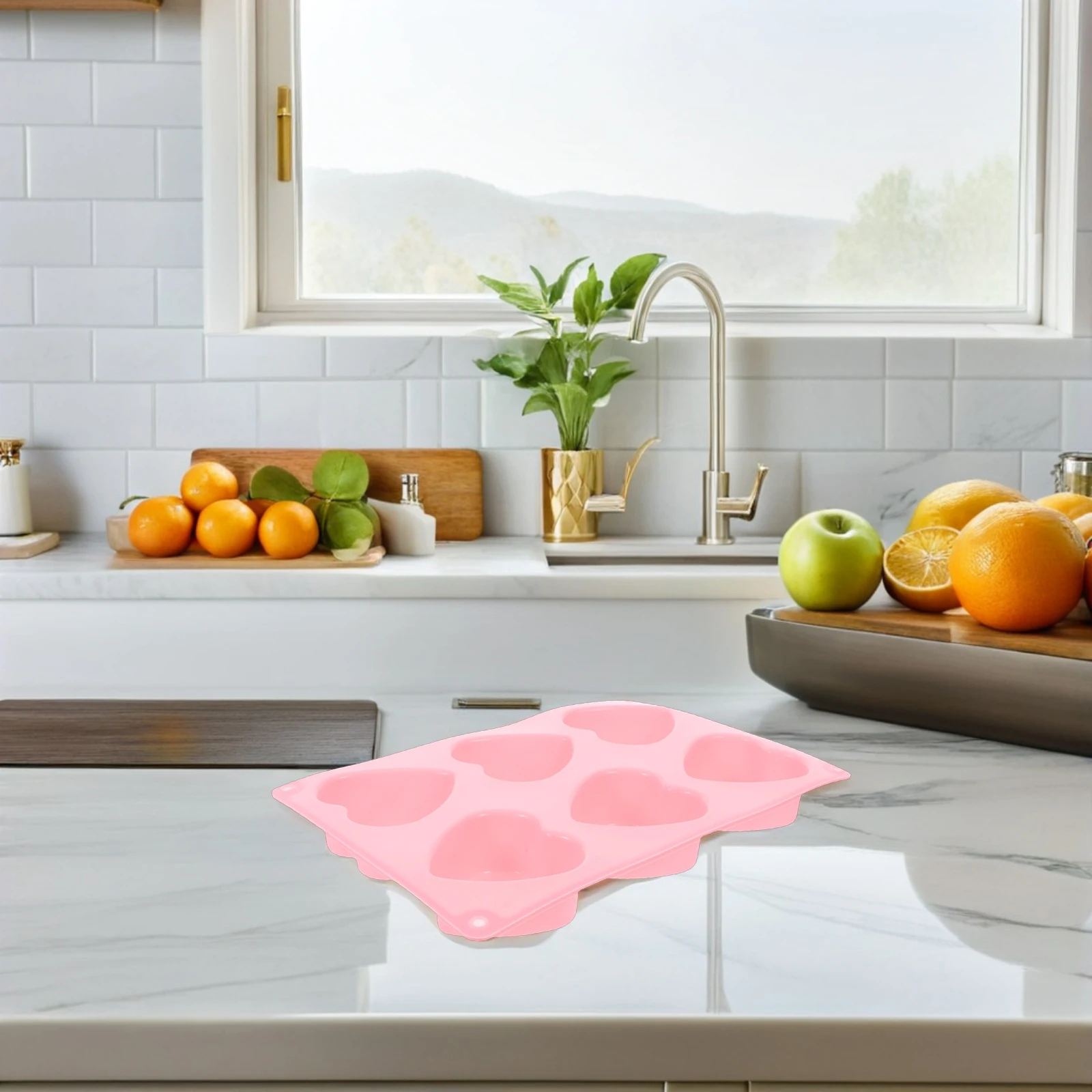 

2 Pcs Chocolate Silicone Mold Making Supplies Mould Heart Fruit Shape Molds Cookie Snack Fondant
