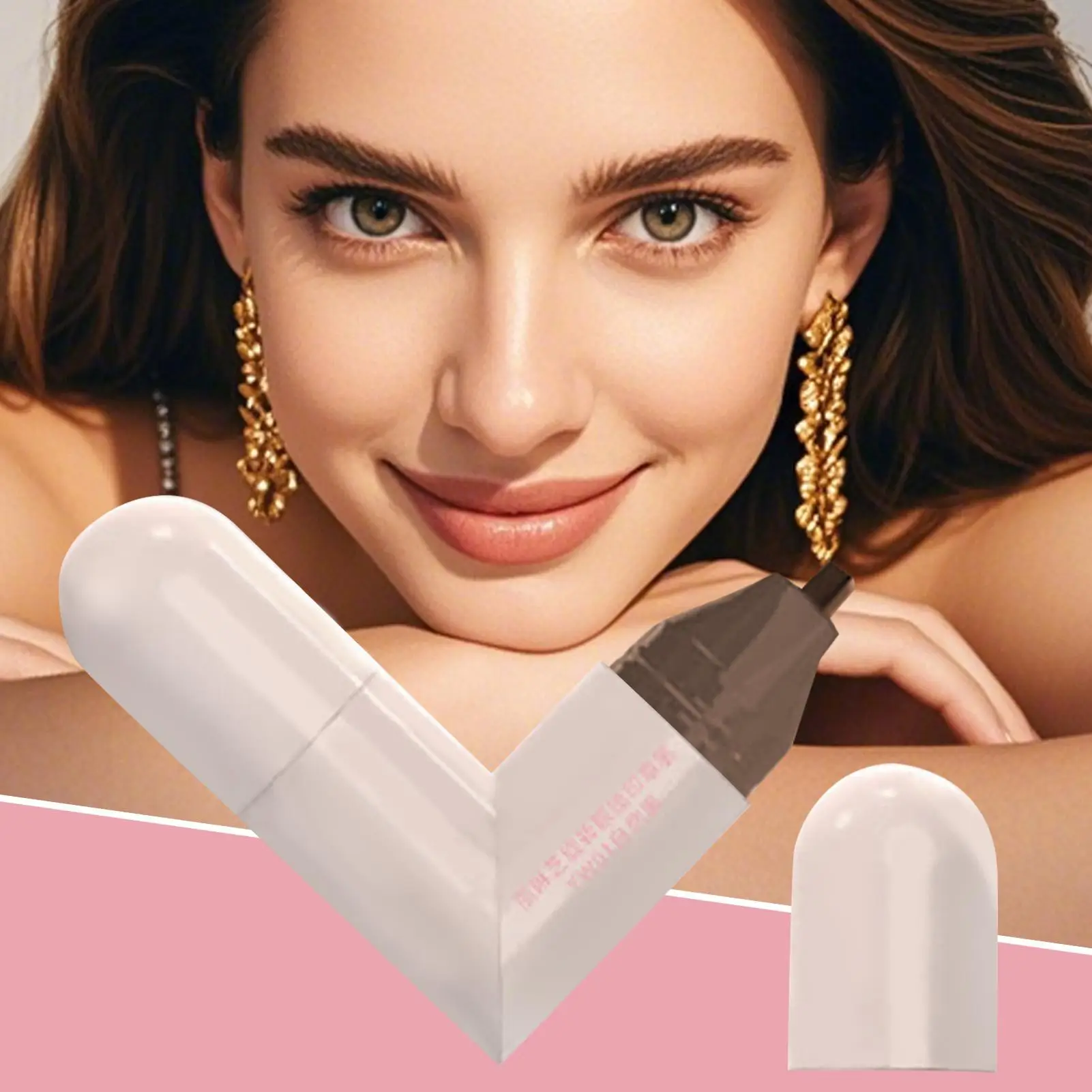 Timbro con estremità dell'occhio alato Punta doppia per trucco da donna Timbro ad ala con estremità dell'occhio Stencil preciso Cosmetici per principianti