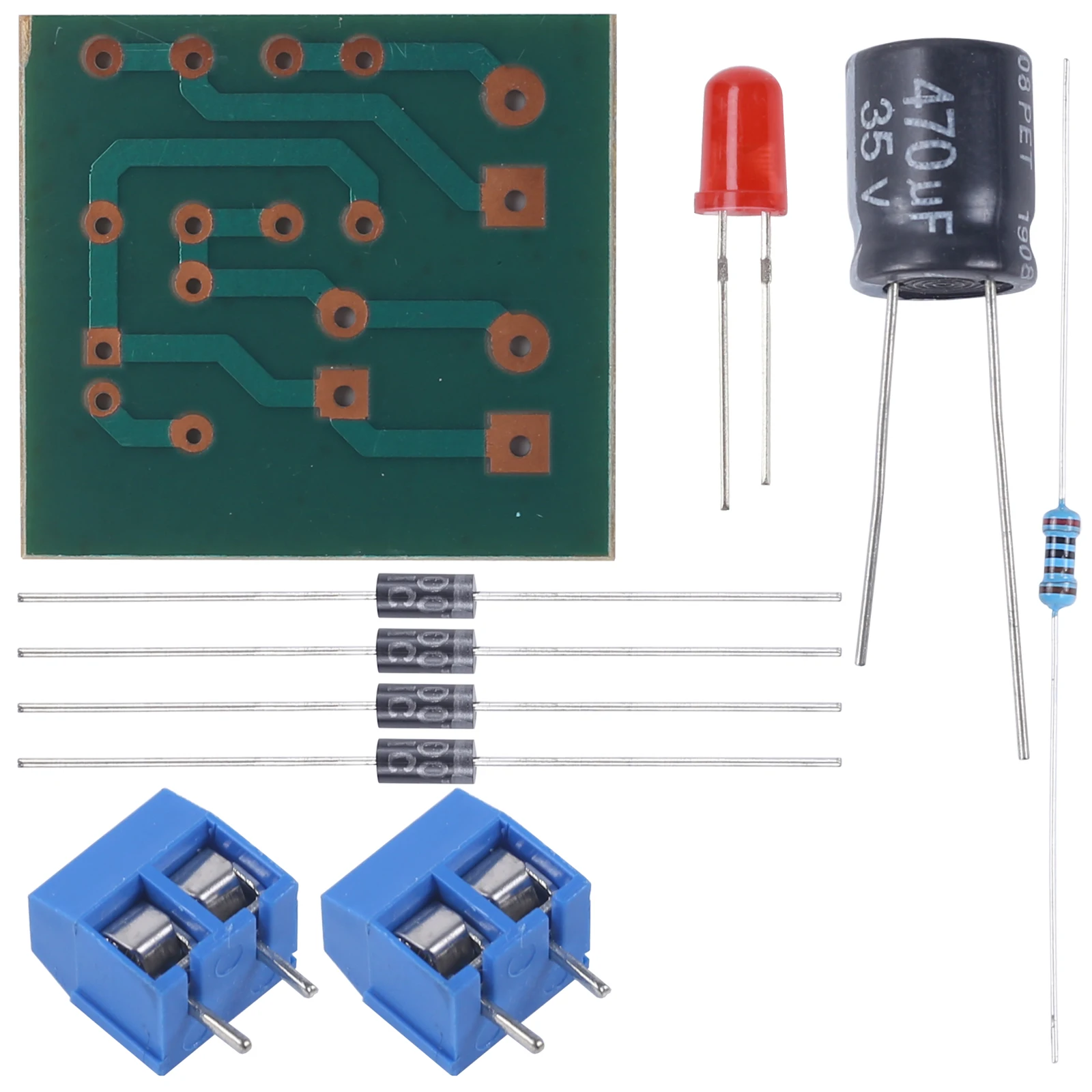 Bridge Rectifier Circuit DIY Practice Kit AC-DC IN4007 0-24V Electronic Soldering Classical Rectifier Filter Circuit