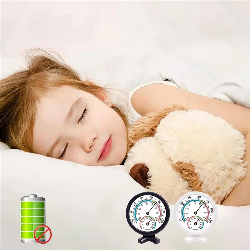 B94A 2PCS Mini Indoor Thermometer Hygrometer 2 In 1 Temperature Humidity Outdoor Monitor Gauge For Wall