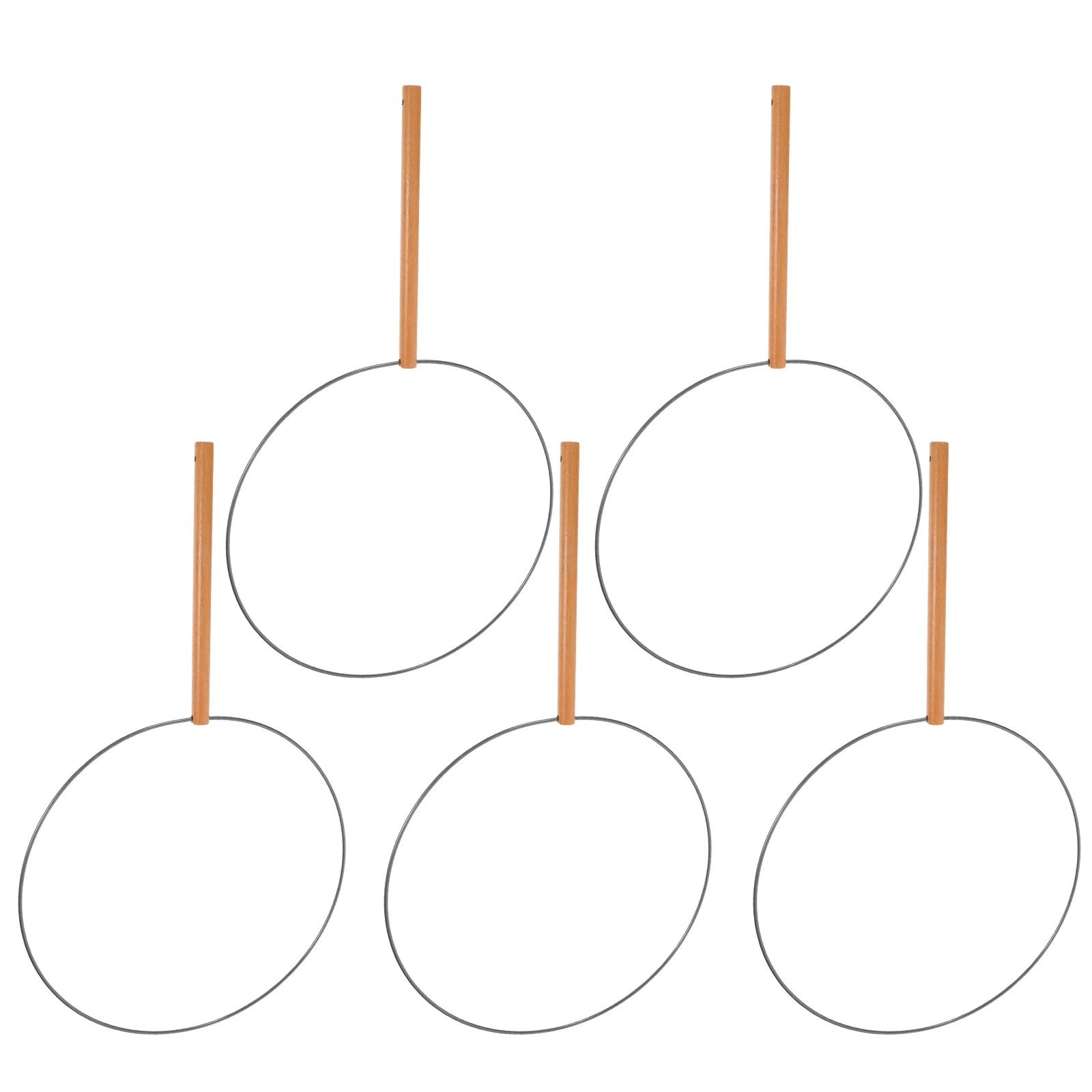 

5 Pcs Round Fan Ancient Frame Hand Diy Japanese Chinese Craft Sticks Silk