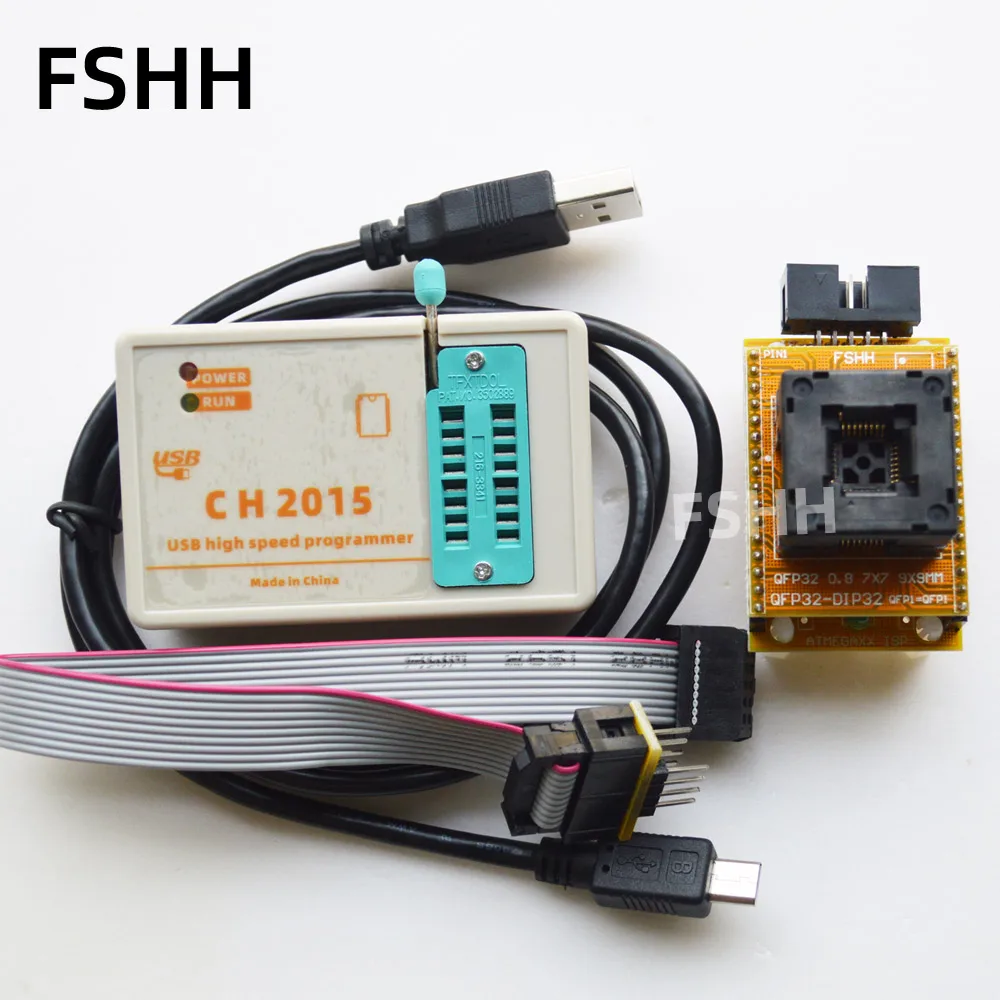 CH2015 High Speed USB Programmer+QFP32 TQFP32 adapter for mega8 mega48 mega64 mega128 AVR Programmer ISP