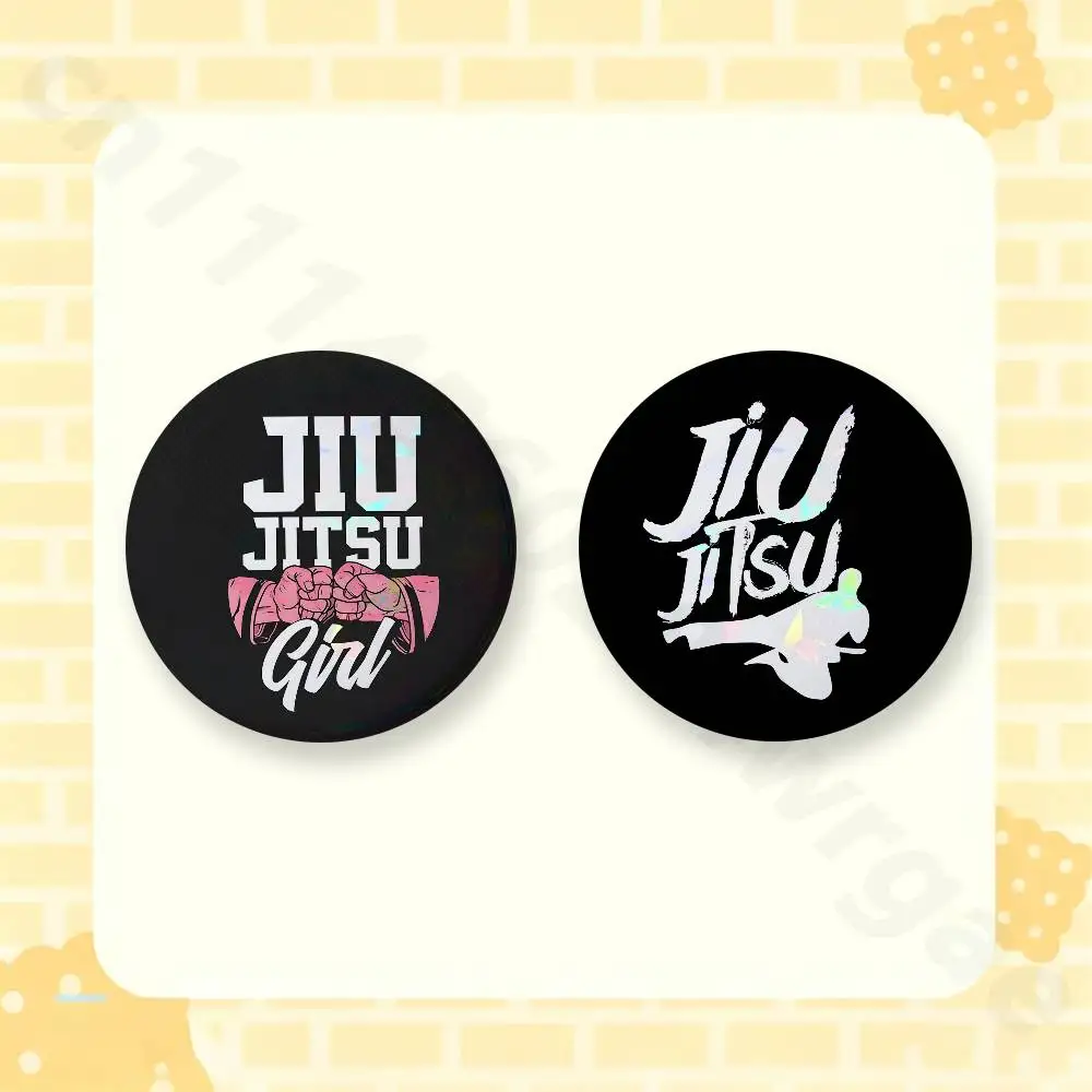 BJJ Brazilian Jiu Jitsu 2 Pieces Set Badge Set Fashion Brooches for Women Men Backpack Accessory Bag Badge