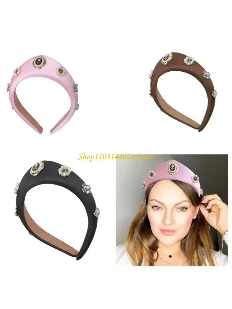 

N5KE Creative Rose Pearls Headpiece for Women Unique Hair Accessory Fashion Headbands Hair Decoration Enhancing Your Look