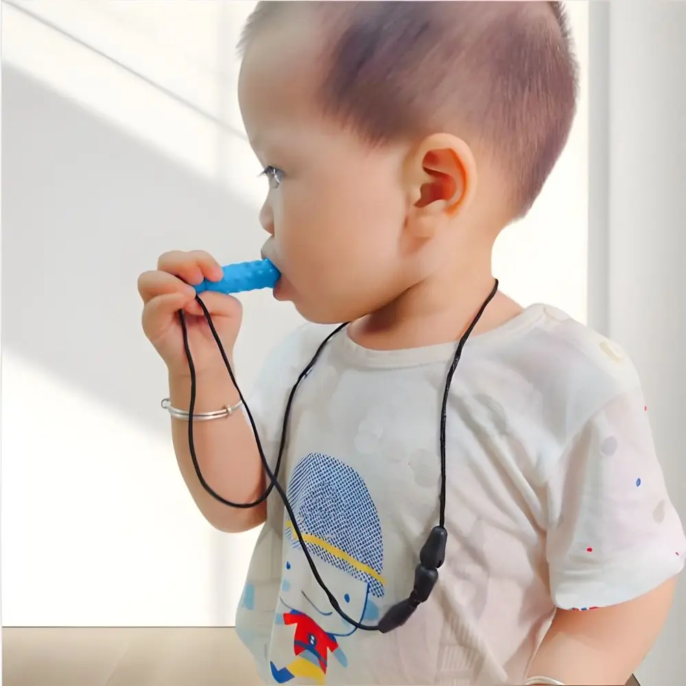 Creative Silicone Kids Teether Necklace Pacifier Pendant Baby Care Chewy Pendant Sensory Chew for Autism ADHD Biting