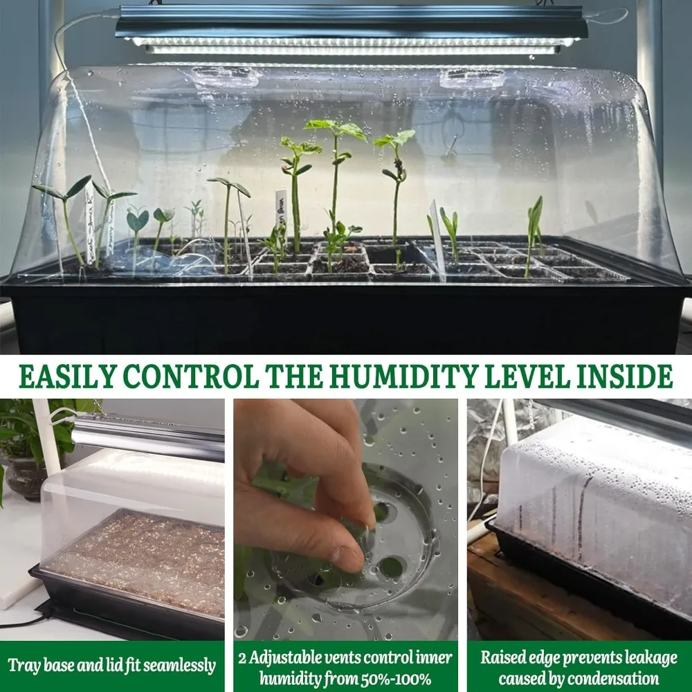 Seed Starter Kit with Grow Light & Heat Mat – 1020 Tray, Humidity Dome, Timer, Stand for Seed Starting - view 4