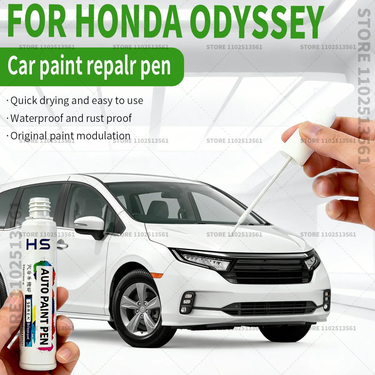 For 2013-2023 Honda Odyssey Car Paint Repair Pen Restores Original Factory Paint Finish Black White NH909P Blue Ruby Red Silver