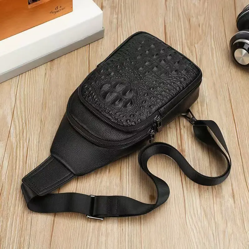 

Новые модные мужские поясные сумки из натуральной кожи, мужские повседневные нагрудные сумки, качественные брендовые дизайнерские нагрудные сумки для мальчиков, сумки на плечо