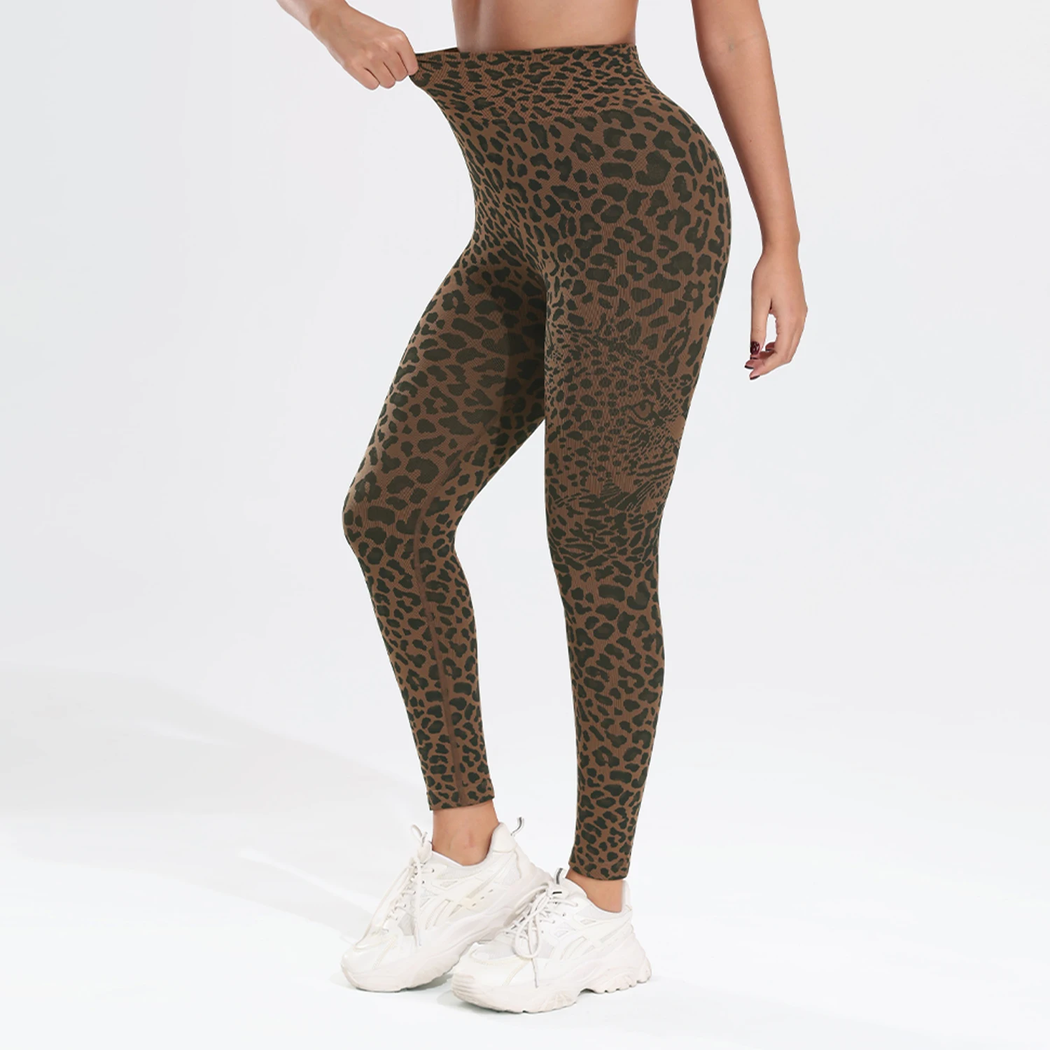 Leopard Print Seamless Yoga Pants High Waist Tummy Control Butt Lifting Sports Leggings Leggings Workout Tights for Women