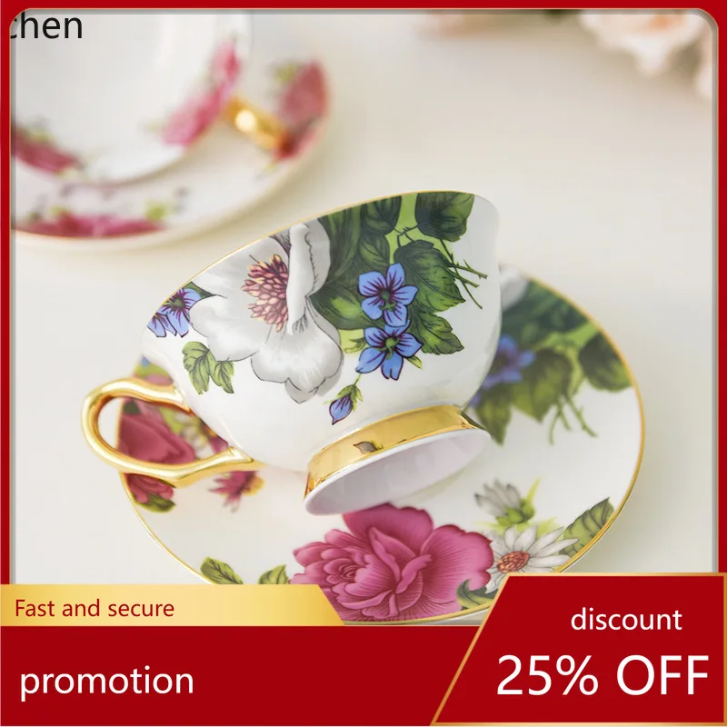 

Zml bone china coffee cup afternoon tea high-value cup and saucer set - elegant breakfast cup for women