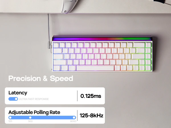 AULA Hero68 HE 65% ANSI QWERTY Layout Wired Magnetic Gaming Keyboard Hot-Swap with 8kHZ Rapid Hall Effect Switch RGB Backlight