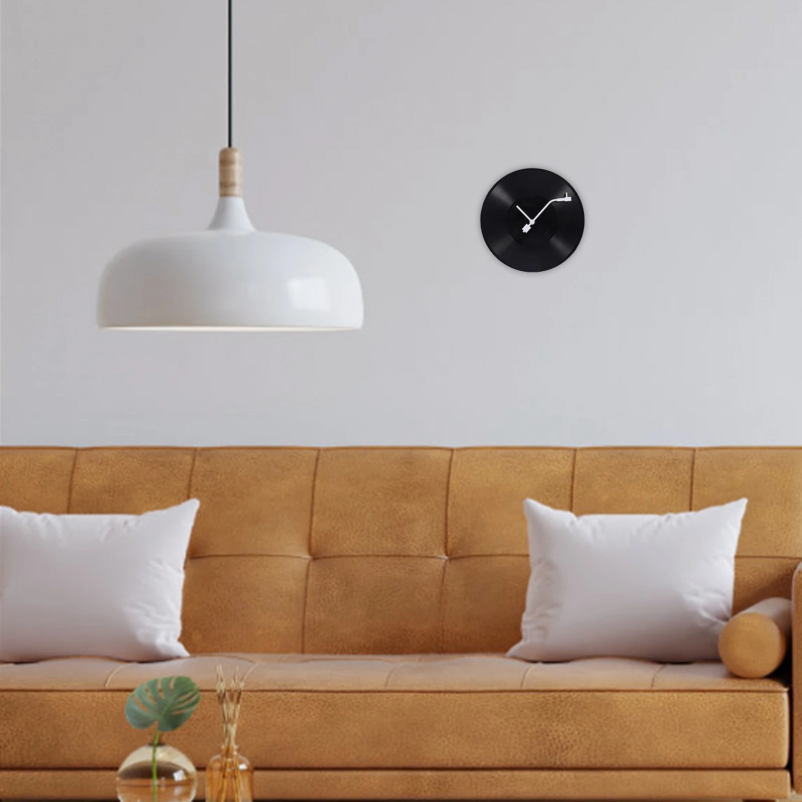 

1pcs Vinyl Record Wall Clock Retro Home Decor Bedroom Living Room Office Plastic Material DIY Graffiti Patterns Modern Style