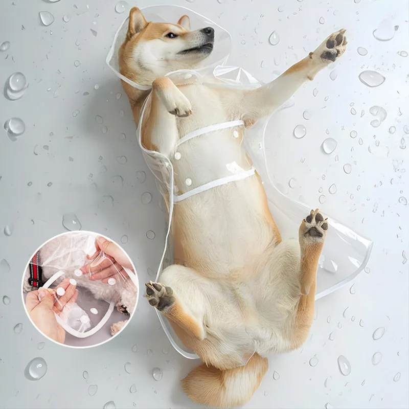 XS-8XL Pet Raincoat Transparent Dog Raincoat Waterproof and Windproof Pet Clothing Large Dog Pet Costume for Rainy Days Walking