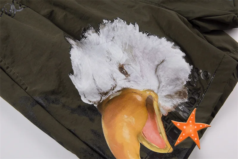 Summer Street Nylon Cactus Jack Shorts Men Women Lightning Eagle Print Elastic Waist Casual Pants Cactus Sweatpants