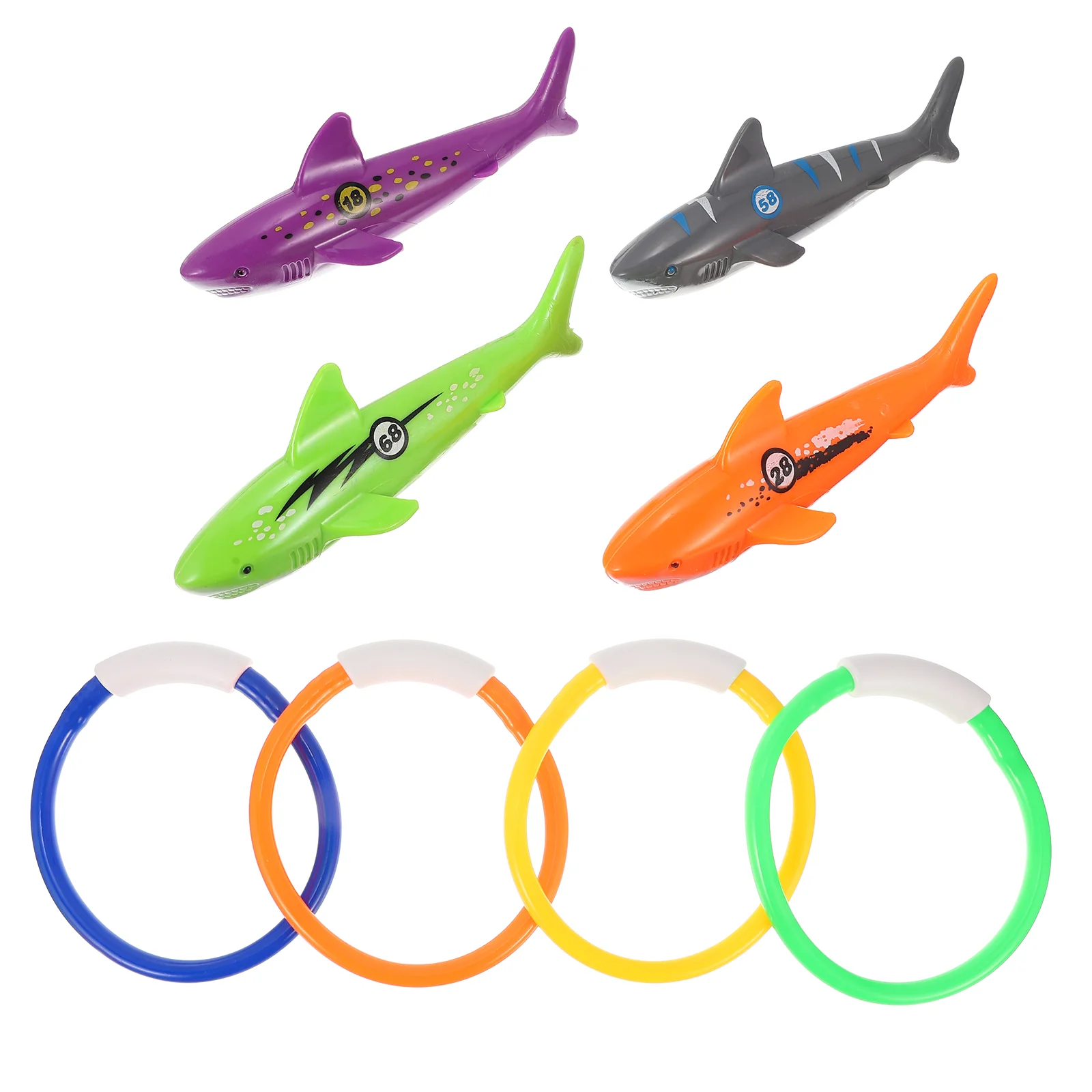 

8 Pcs Diving Toy Pool Plaything Game Rings Water Toys Plastic Kids Child Swimming