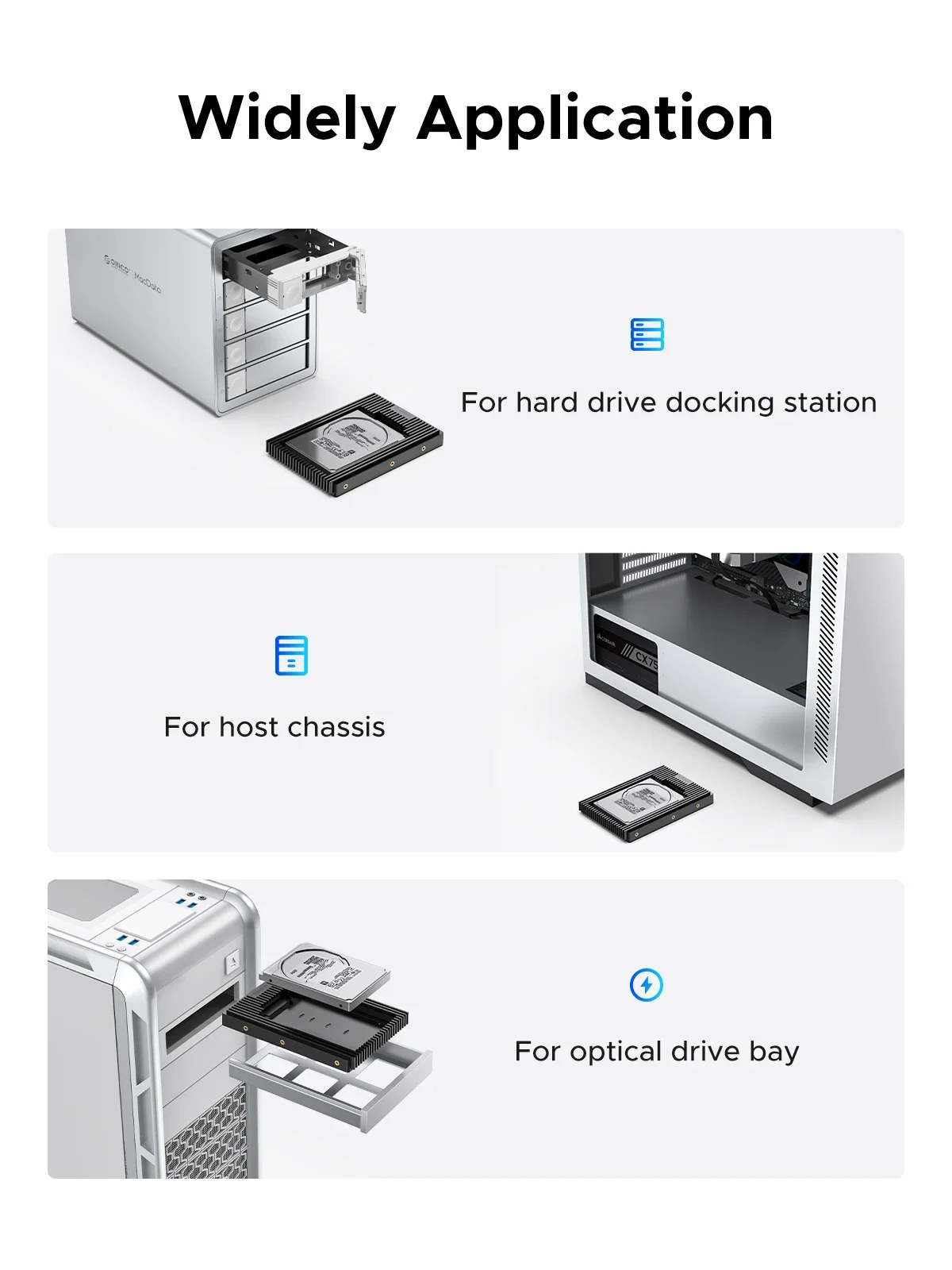 HORICO-convertidor SATA mSATA SSD 2,5, soporte de montaje, bandeja Caddy SATA 3,0 NGFF a 3,5, adaptador de disco duro, Bahía de unidad interna